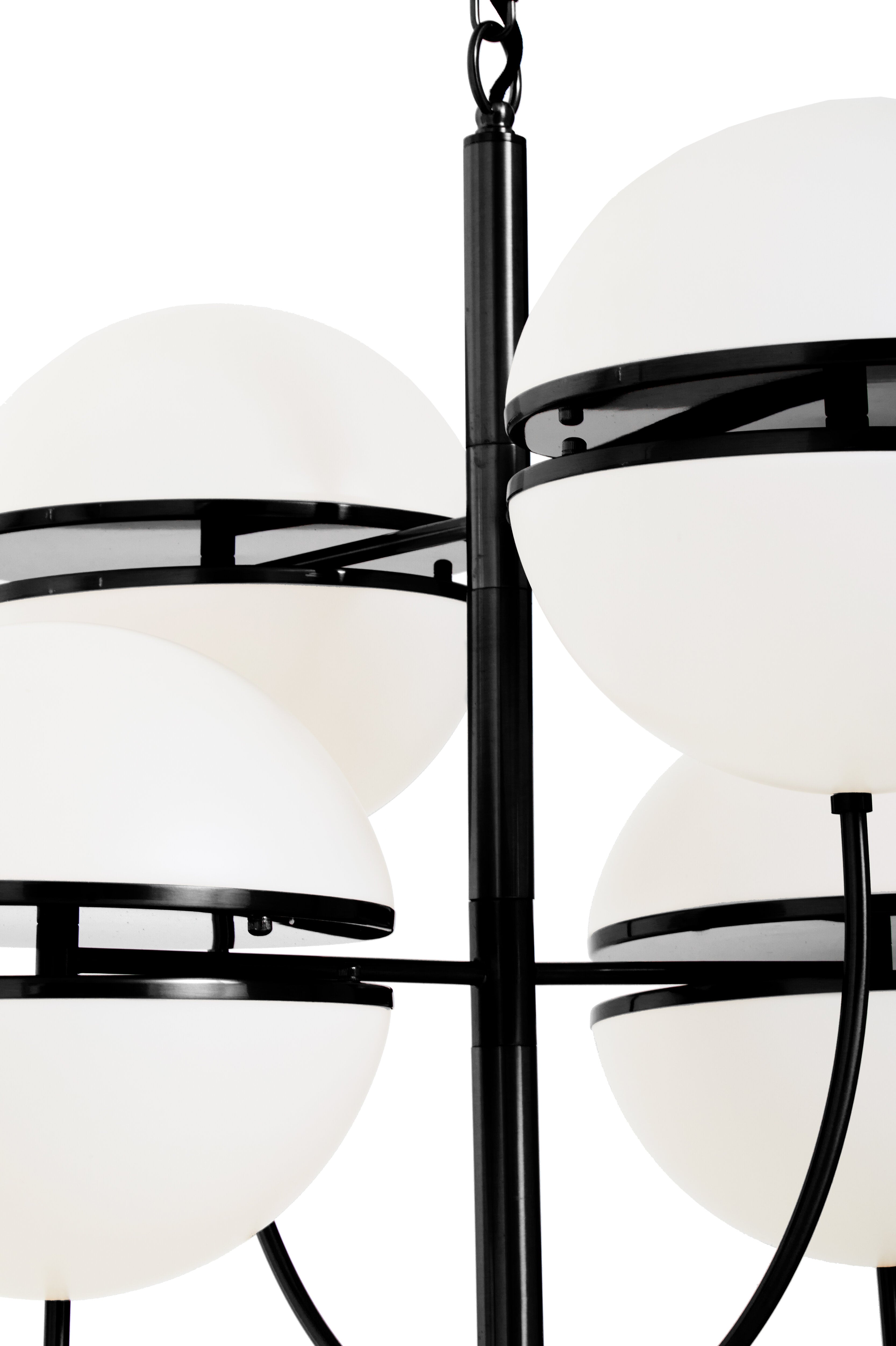 Abira Four Ball Black Pendant Light